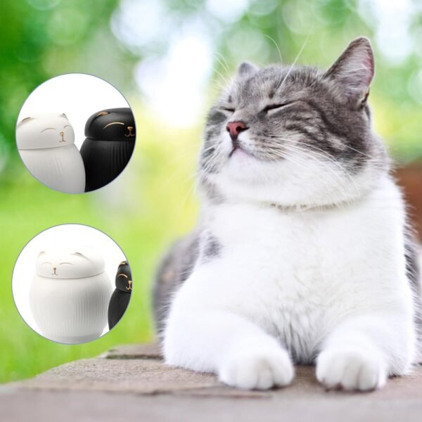 Pet Loss Memorial Keepsake Ceramic Cat Urns for Ashes