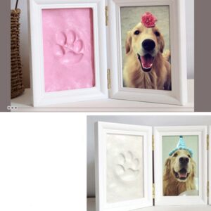 2 Fold 5 Inch Paw Print Personalized Pet Photo Frame Memorial​